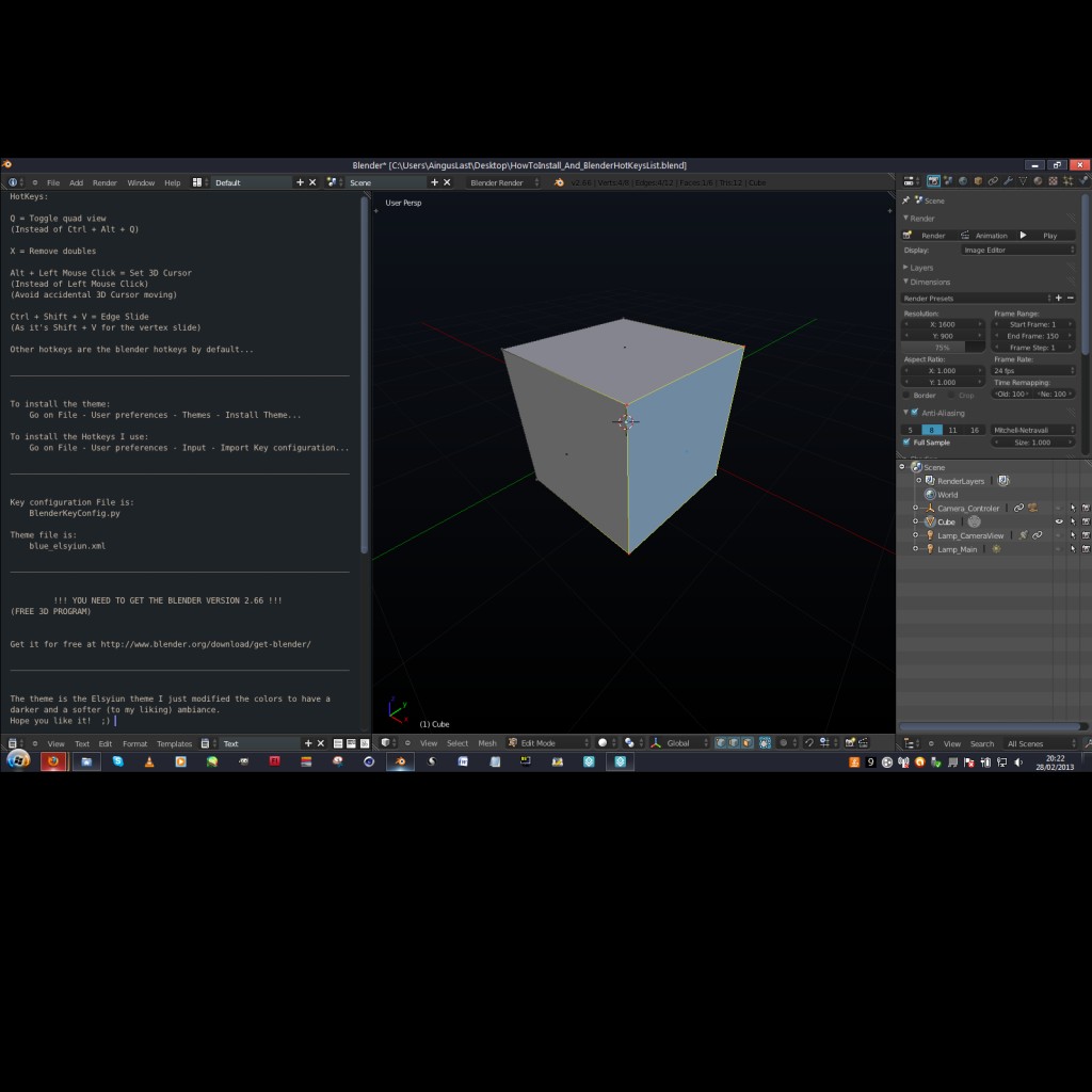 My Blender 2.66 Theme and HotKeys preview image 1